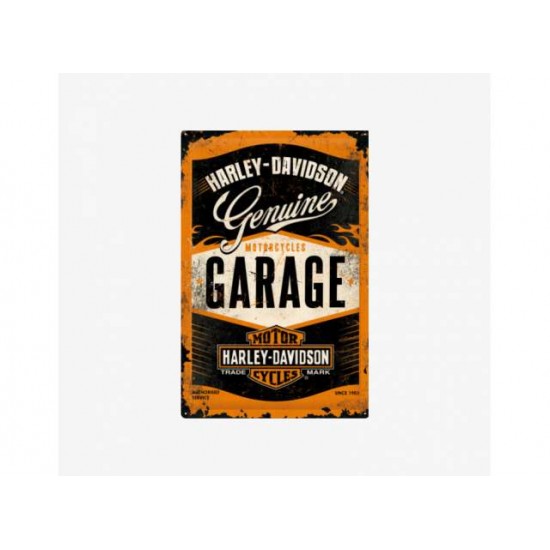 Tac Signs - Plăcuță metalică decorativă 3D [40x60cm] - Harley Garage